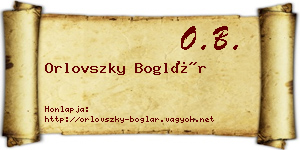 Orlovszky Boglár névjegykártya